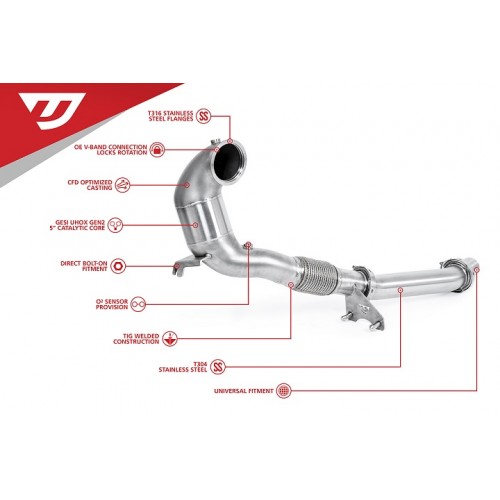 Unitronic Performance Downpipe for 2.0TSI EA888 EVO4 FWD